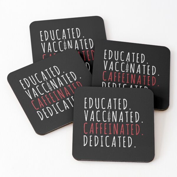 Item preview, Educated Vaccinated Caffeinated Dedicated Funny Nurse Coffee Gift designed and sold by ZETTIF ⭐⭐⭐⭐⭐.
