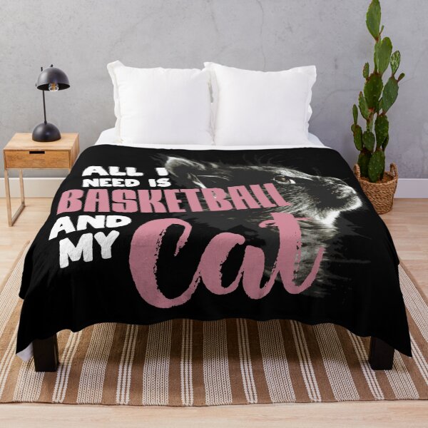 Item preview, All I need is my basketball and my cat quote designed and sold by PrimeScripts.