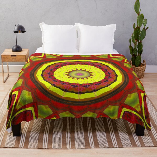 Item preview, Vivid Circular Pattern with Glorious Red, Bright Yellow Coloured Highlights and Lines designed and sold by Geoff Treagus.