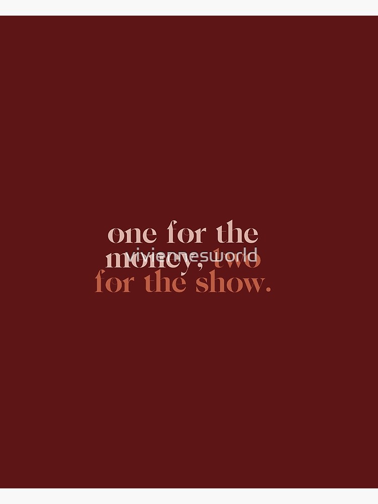 one for the money two for the show quote lyrics Postcard