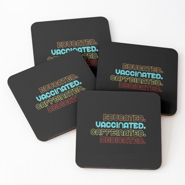 Item preview, Educated Vaccinated Caffeinated Dedicated Funny vintage Vaccination Sayings  designed and sold by ZETTIF ⭐⭐⭐⭐⭐.