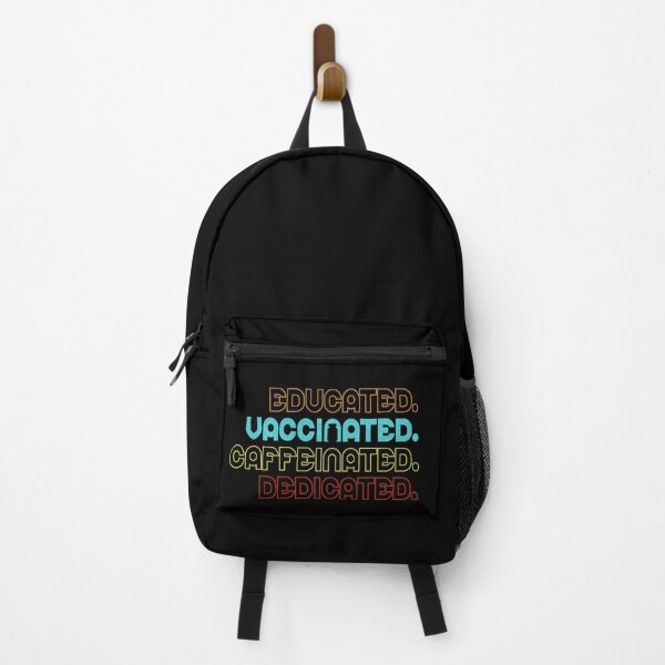 Item preview, Educated Vaccinated Caffeinated Dedicated Funny vintage Vaccination Sayings  designed and sold by ZETTIF ⭐⭐⭐⭐⭐.