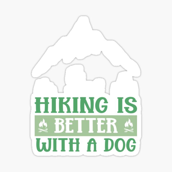 hiking with dogs sticker