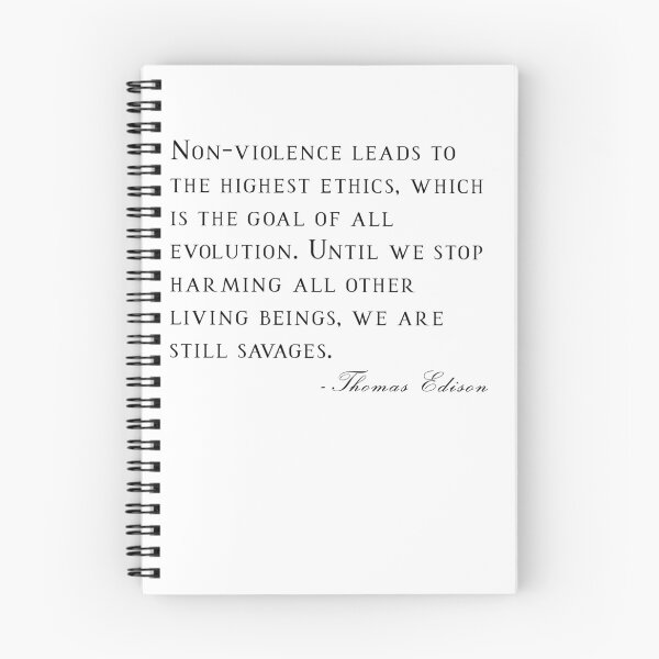 Item preview, Non-violence Quote by Thomas Edison. designed and sold by SteadfastVegan.