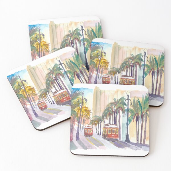Item preview, Street Cars in New Orleans Louisiana with Palms designed and sold by artshop77.