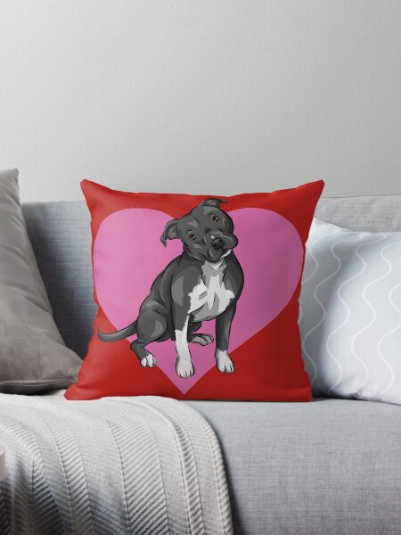 Artikel-Vorschau von Amerikanischer Pitbull Terrier mit Herzen | Valentinstag Hunde | Valentinstag Hündchen, designt und verkauft von shirinsart.