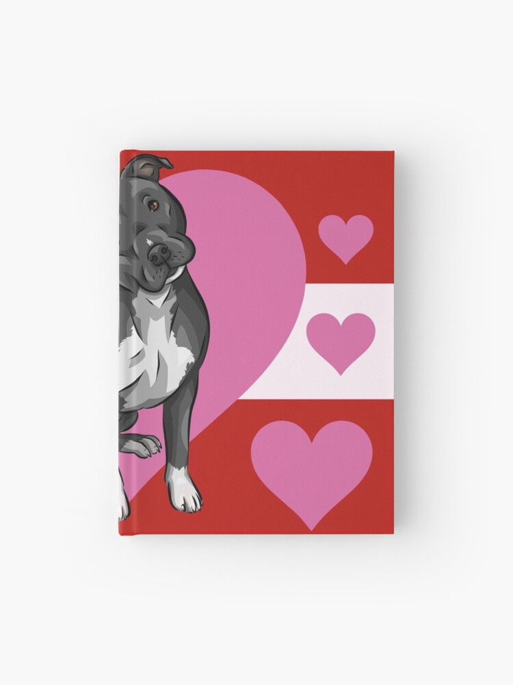 American Pitbull Terrier with Hearts Valentine Dogs Valentine's Day  Doggies Journal