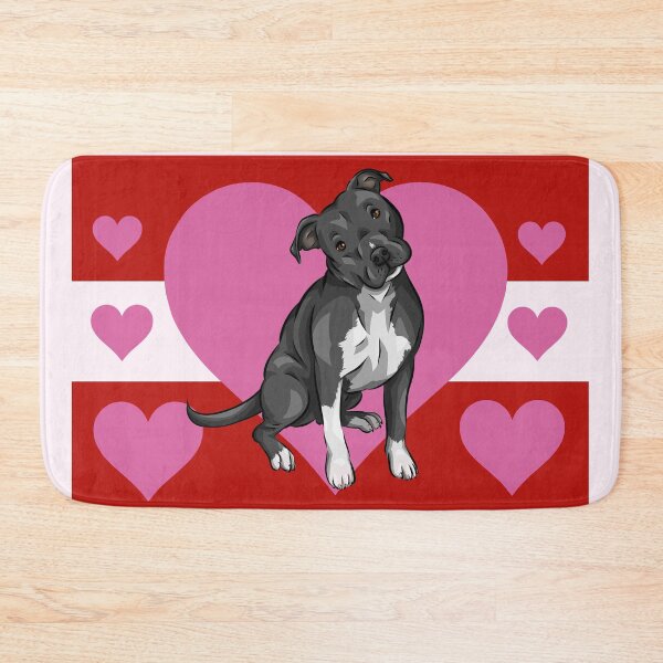 Item preview, American Pitbull Terrier with Hearts | Valentine Dogs | Valentine's Day Doggies designed and sold by shirinsart.