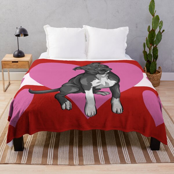 Vista previa del artículo con la obra «American Pitbull Terrier con corazones | Valentine Dogs | Perritos de San Valentín», diseñado y vendido por shirinsart.