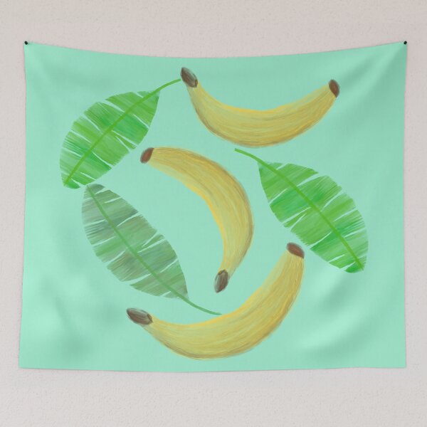 Item preview, Bananas and leaves - mint designed and sold by Juliana  Costa.