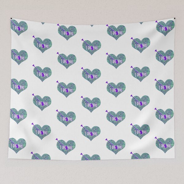 Item preview, I Dig You Valentine’s Day abstract Purple Heart with arrow   designed and sold by AMSonArt.