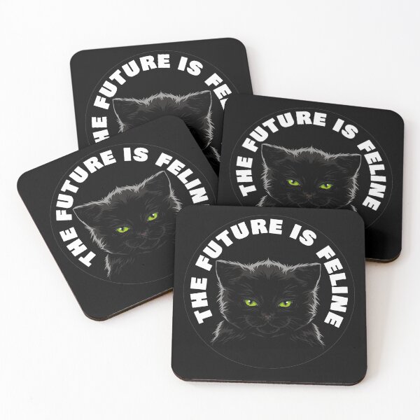 Item preview, The Future Is Feline - Green Eyed Black Kitten - White designed and sold by NoMatterLab.