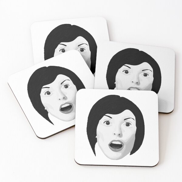 Item preview, Portrait of a Woman's Surprised Face in Black and White designed and sold by ibadishi.