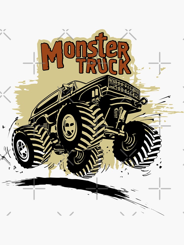 Cartoon Monster Truck Sticker for Sale by Mechanick