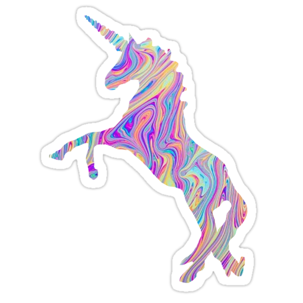 rainbow oil spill unicorn tumblr stickers by mostlyordinary redbubble