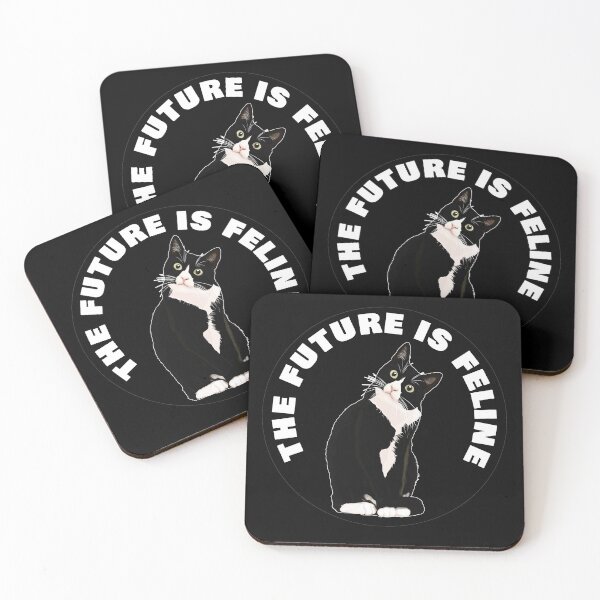 Item preview, The Future Is Feline - Felix Black and White Cat - White designed and sold by NoMatterLab.