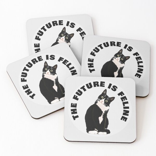 Item preview, The Future Is Feline - Felix Black and White Cat - Black designed and sold by NoMatterLab.