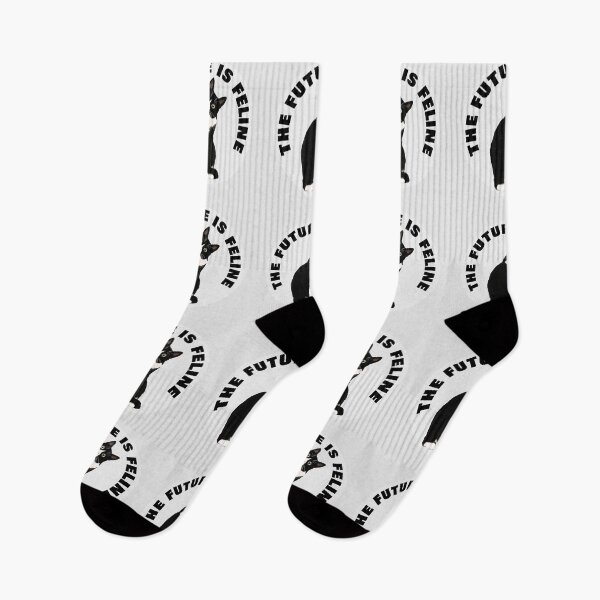 Item preview, The Future Is Feline - Felix Black and White Cat - Black designed and sold by NoMatterLab.
