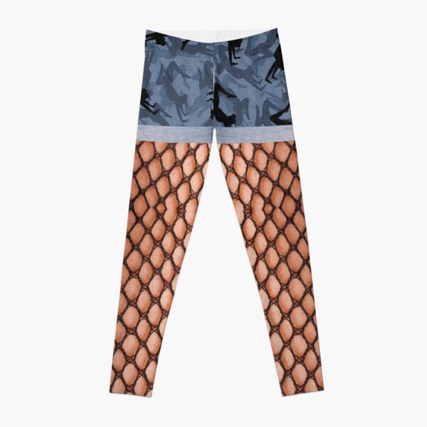 Urban camo denim jeans fishnets illusion Leggings for Sale by Mangumba Redbubble