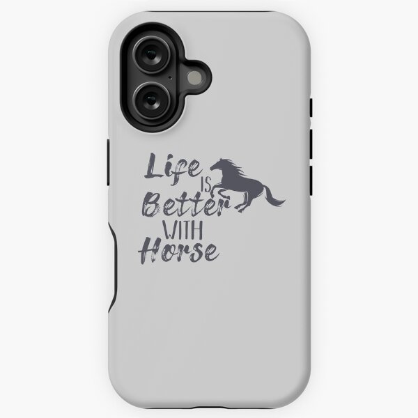 Aperçu de l'œuvre La vie est meilleure avec un cheval / Cheval / Cadeaux pour chevaux / Cheval / Amoureux des chevaux / Citations sur les chevaux / Idées cadeaux pour l'équitation créée et vendue par biigshow.