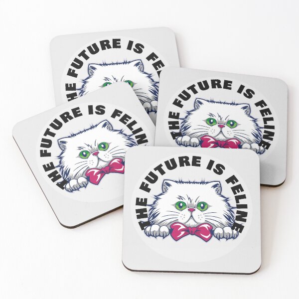 Item preview, The Future Is Feline - White Persian Cat - Black designed and sold by NoMatterLab.