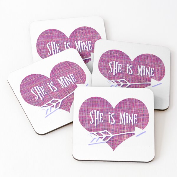 Item preview, She is Mine Valentine’s Day abstract Pink Grid Heart with arrow   designed and sold by AMSonArt.