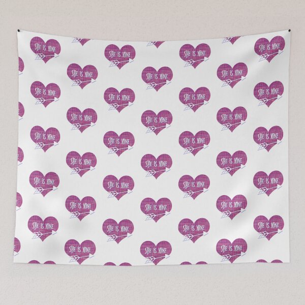Item preview, She is Mine Valentine’s Day abstract Pink Grid Heart with arrow   designed and sold by AMSonArt.