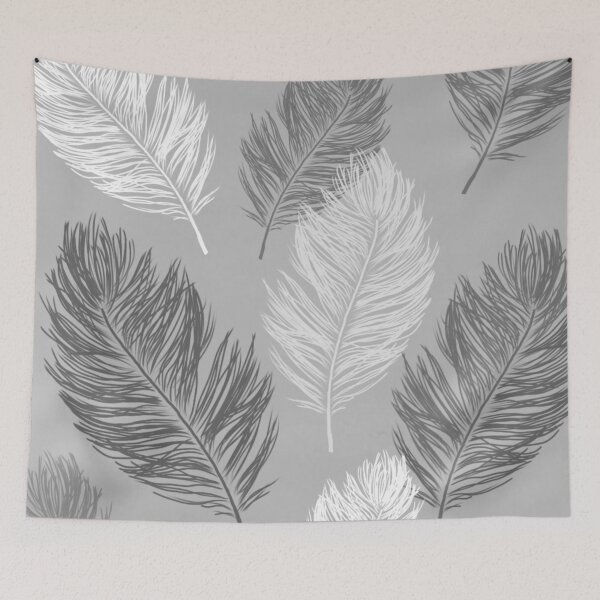 Item preview, Feathers Black and White designed and sold by CasDoodles.