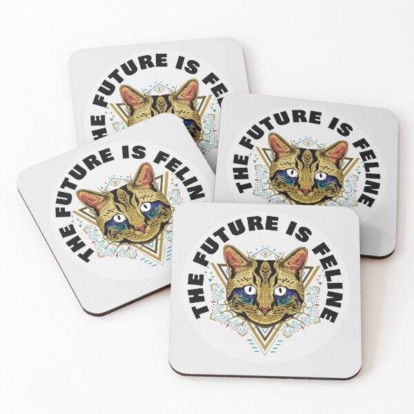 Item preview, The Future Is Feline - Geometric Sacred Cat - Black designed and sold by NoMatterLab.