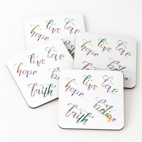 Item preview, Love Live Believe Hope Faith positive quote  Handlettering designed and sold by atiksugiwara.