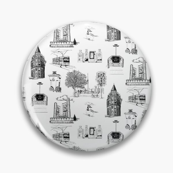 Item preview, Toronto Toille De Jouy  - Black and White designed and sold by Quick Brown Fox Canada.