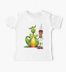 Fun Dragon Cartoon with melted Ice Cream Baby Tee