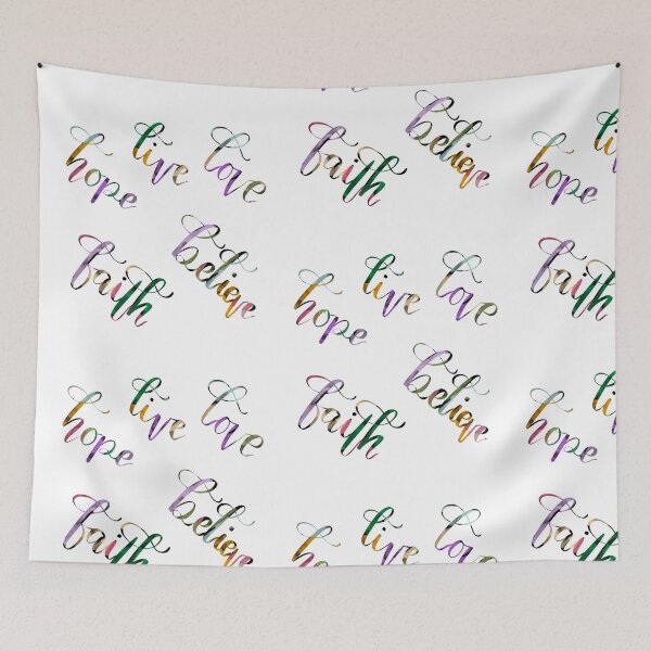 Item preview, Love Live Believe Hope Faith positive quote  Handlettering designed and sold by atiksugiwara.