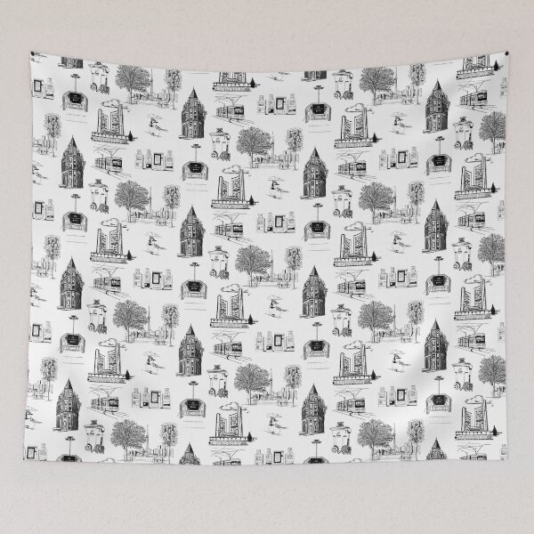 Item preview, Toronto Toille De Jouy  - Black and White designed and sold by Quick Brown Fox Canada.