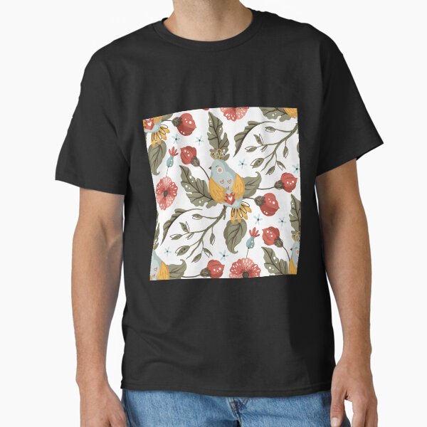 Item preview, Birds and flowers. Pattern white ground designed and sold by bernd49.