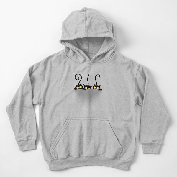 Three Naughty Playful Kitties Kids Pullover Hoodie