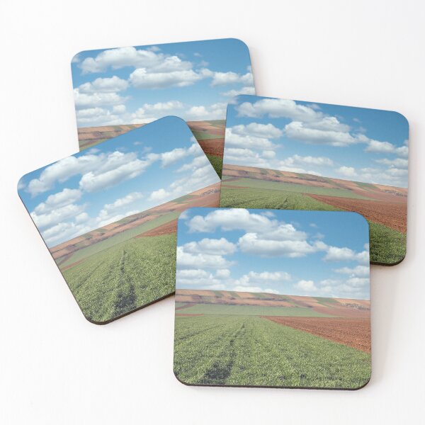 Item preview, Green wheat and plowed field landscape agriculture designed and sold by goceris.