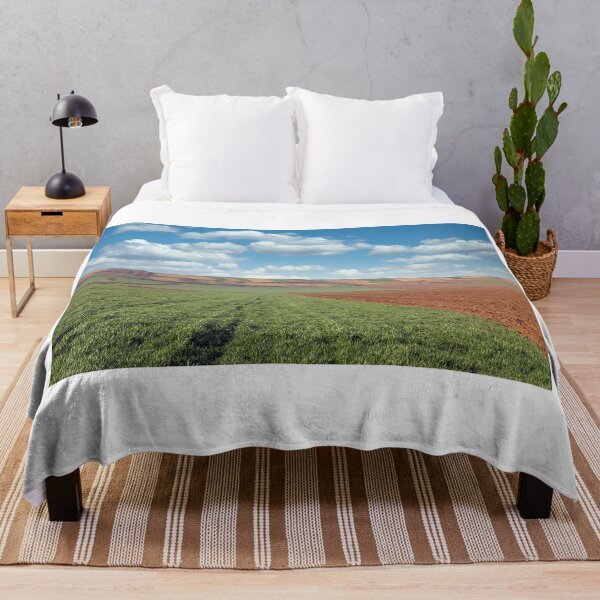 Item preview, Green wheat and plowed field landscape agriculture designed and sold by goceris.