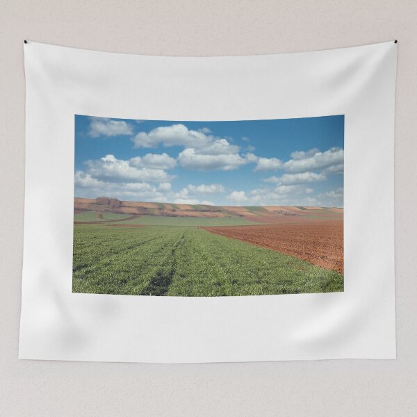 Item preview, Green wheat and plowed field landscape agriculture designed and sold by goceris.