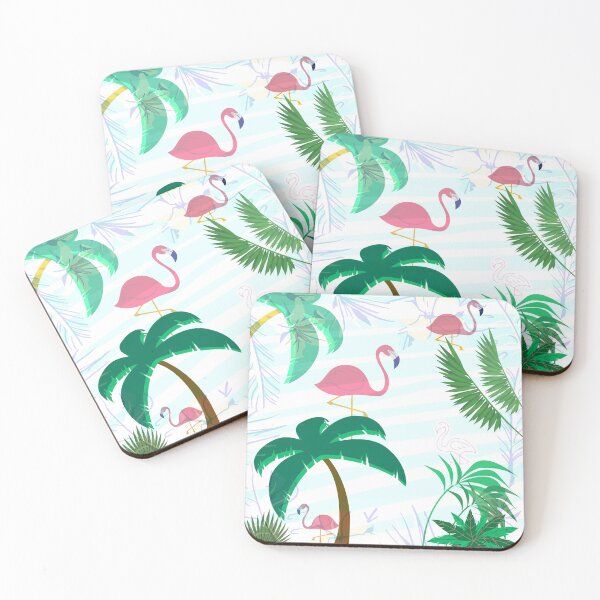 Item preview, Flamingos with palms no Background designed and sold by ATB20.