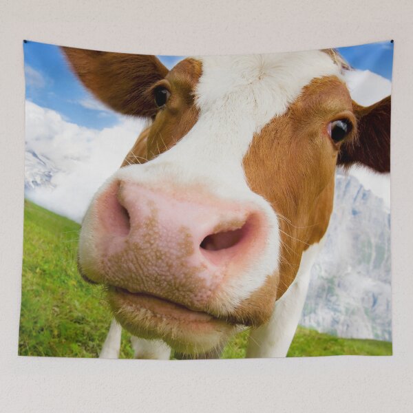Item preview, Swiss cow with big nose, wide angle shot designed and sold by Melissa Peltenburg.