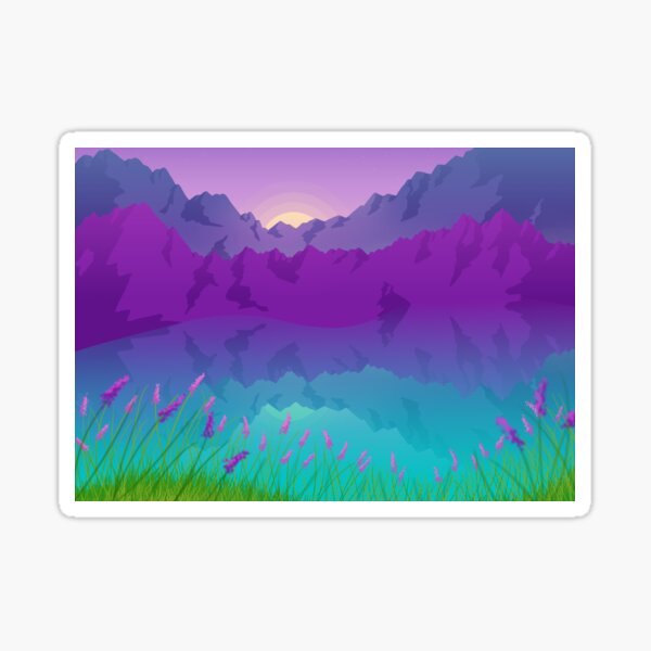 Over a lake Sticker