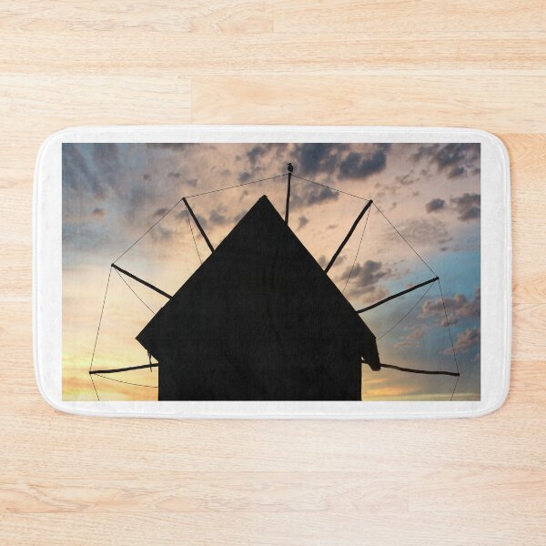 Item preview, Windmill black silhouette Nesebar Bulgaria designed and sold by goceris.