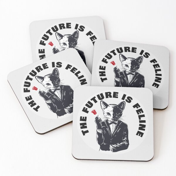 Item preview, The Future Is Feline - Valentine Romantic Cat - Black designed and sold by NoMatterLab.