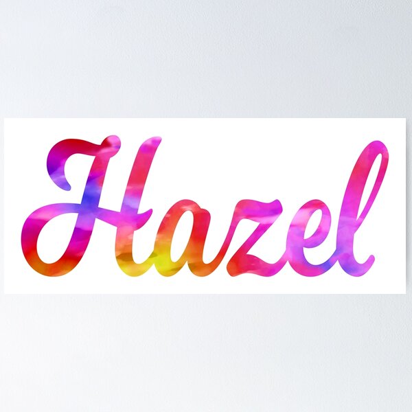 Item preview, Hazel girls name pretty multi-color design designed and sold by ComicKitsch.