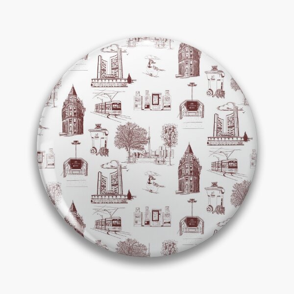 Item preview, Toronto Toille De Jouy  - Red and White designed and sold by Quick Brown Fox Canada.