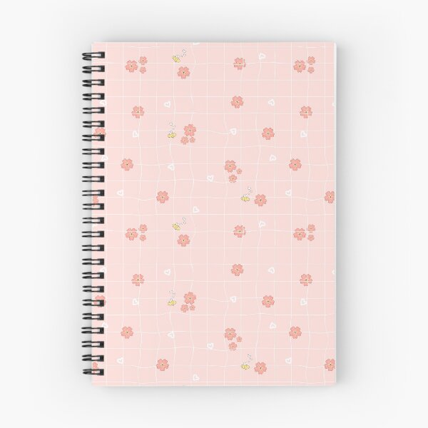 Item preview, Daffodils, white, yellow, pink forget-me-not flowers on light background. Seamless repeat pattern of squared rough pastel paper designed and sold by essskina.