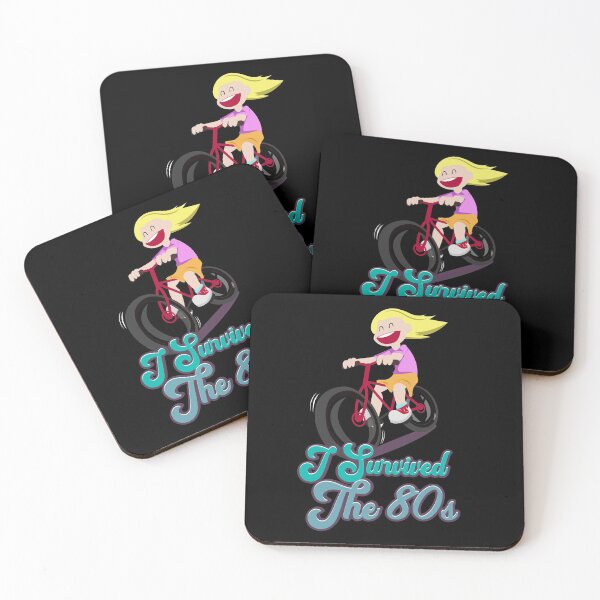 Item preview, I Survived  80's Retro Aesthetics, Joyful Girl on Bike designed and sold by RetroXpressions.
