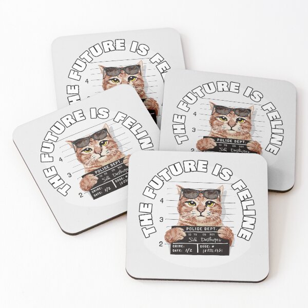 Item preview, The Future Is Feline - Felony Cat - White designed and sold by NoMatterLab.
