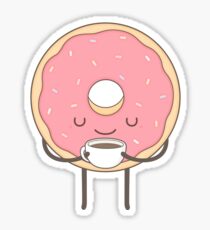 donut loves coffee Sticker